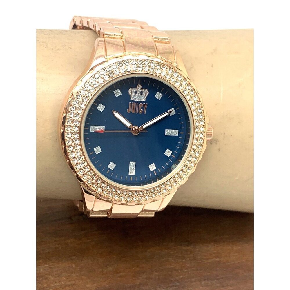 Juicy By Juicy Couture Women's Watch JC/5000 Quartz Blue Dial Rose Gold Steel - Picture 10 of 13